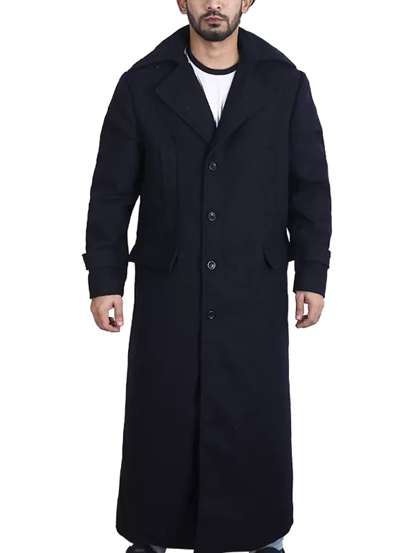 Lupin Arsene Diop Trench Coat | Omar Sy Black Wool Coat