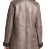 Asymmetrical Zip Faux Fur shearling Brown Leather Coat For Women