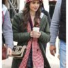 Emily Cooper Emily in Paris Lily Collins Hooded Green Cotton Coat