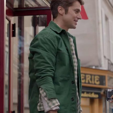 Emily In Paris Gabriel Cotton Jacket | Lucas Bravo Green Jacket