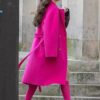 Emily in Paris Lily Collins Pink Long Coat