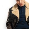 Henry Golding The Gentlemen Shearling Leather Jacket