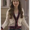 Lily Collins Emily In Paris Emily Cooper Wool Cardigan