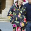 Lily Collins Emily In Paris Floral Hooded Jacket