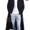 Lupin 2021 Arsene Diop Wool Black Trench Coat