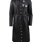 PUBG Black Leather Trench Coat