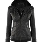 Women's Black Fitted Leather Bomber Jacket