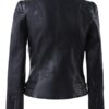 Women's Black Zip Up Motorcycle Leather Jacket