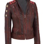 Women's Ox Blood Vintage Cafe Racer Leather Jacket