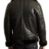 B-3 Black Shearling Leather Jacket For Men's