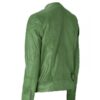 Biker Style Green Leather Jacket For Men's