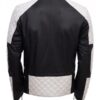 Black & White Biker Style Leather Jacket For Men's