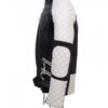 Black & White Motorcycle Leather Jacket For Men's