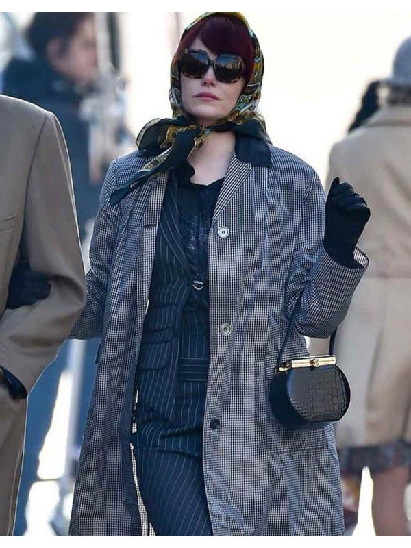 2021 Movie Cruella Estella Emma Stone Black Trench Coat