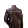 Double Stitched Outdoor Brown Leather Jacket For Women's