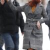 Jennifer Lawrence Don't Look Up Kate Dibiasky Grey Checked Trench Coat