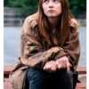 Jessica Barden The End of the Fing World Alyssa Distressed Brown Leather Jacket