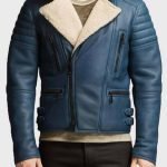 Men's Asymmetrical Shearling Leather Jacket