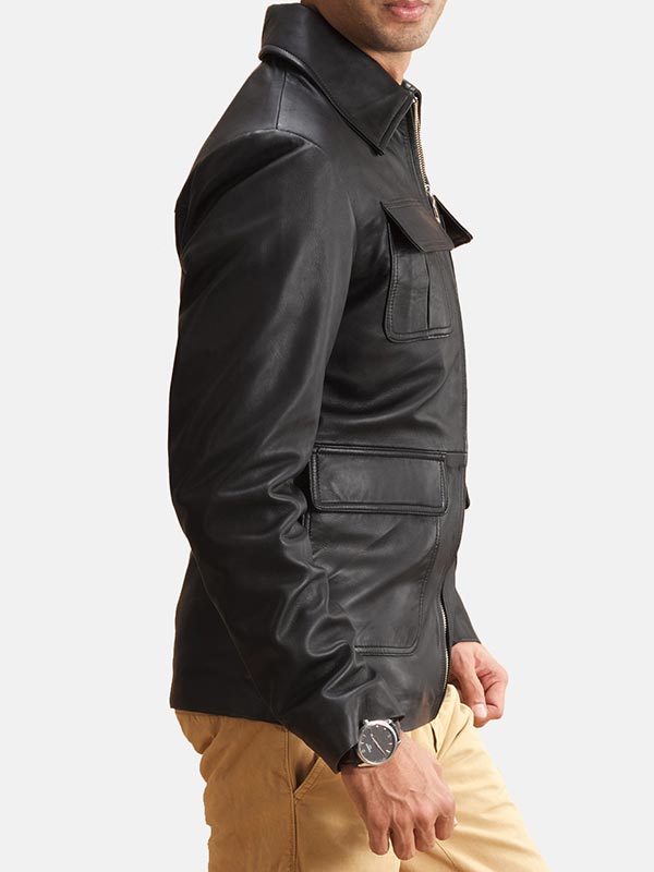 Men's Black Leather Jacket