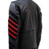 Men's Fashion Black Military Style Leather Jacket