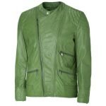 Men's Green Biker Leather Jacket