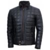 Men's Trimmed Quilted Leather Jacket