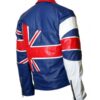 Uk Union England Flag Motorcycle Leather Jacket for Men's