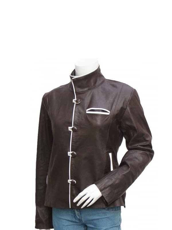 Women's Choclate Brown Leather Jacket