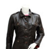 Women's Four Pockets Brown Leather Jacket