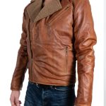 Men's Faux Fur Brown Leather Jacket