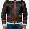 Mens Fur Brown Leather Jacket