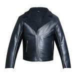 Mens Luxury Shearling Black Leather Jacket