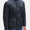 Men's Quilted Black Windbreaker Jacket