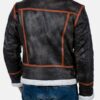 Mens Shearling Brown Distressed Leather Jacket