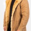 Men's Shearling Winter Beige Coat