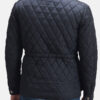 Quilted Style Black Windbreaker Jacket For Men's