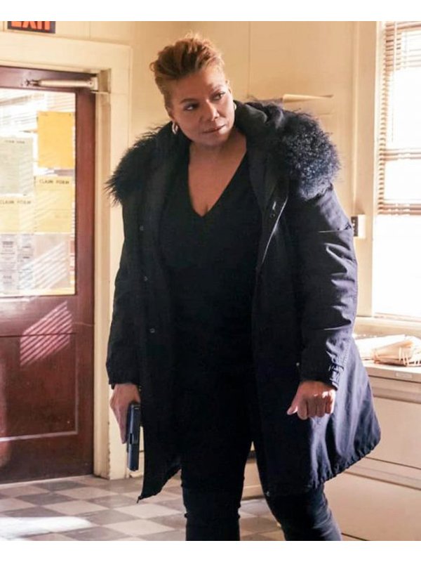 Robyn McCall The Equalizer Queen Latifah Fur Collar Black Coat