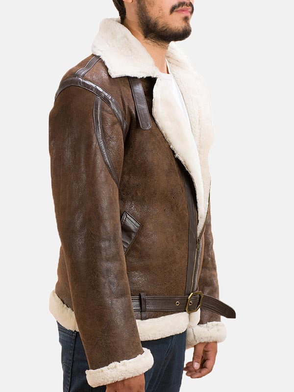 Shearling Leather Jacket For Men's