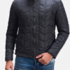 Stylish Black Mens Quilted Jacket