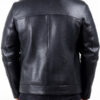 Men's White Shearling Leather Black Jacket