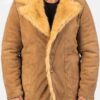 Winter Shearling Suede Leather Coat For Mens