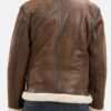 Winter Style Brown Shearling Leather Jacket For Men's