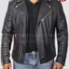 Black Motorcycle Jacket for Mens