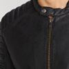 Black Quilted Design Jacket For Mens