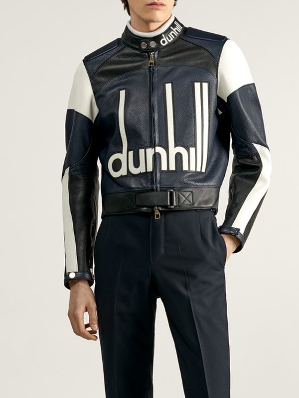 Dunhill Leather Biker Jacket For Mens