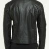 Flap Chest Pockets Leather Black Jacket For Mens