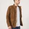 Four Flap Pockets Suede Leather Jacket For Mens