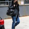 Keira Knightley Black Bomber Leather Aviator Jacket