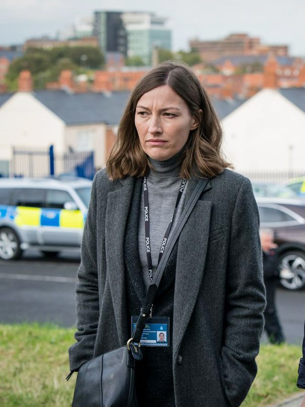 Kelly Macdonald The Line of Duty Jo Davidson Grey Long Wool Coat