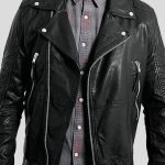 Men's Black Leather Biker Jacket